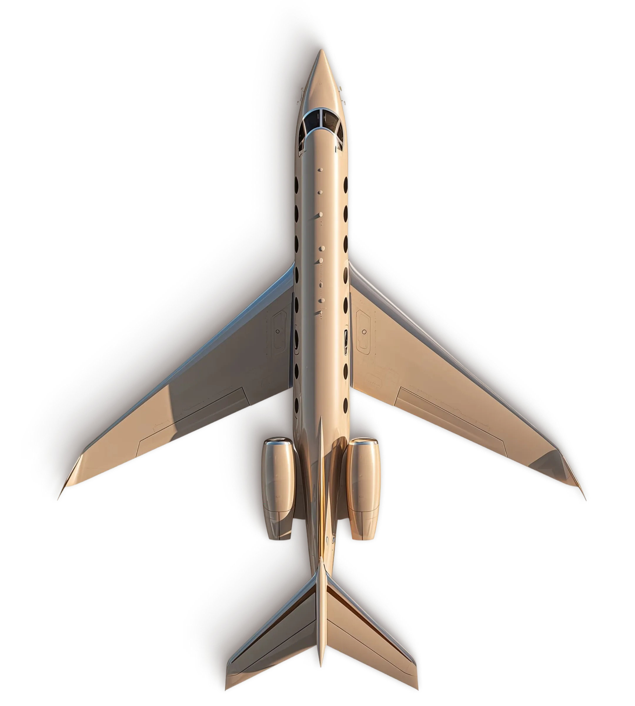 Odrzutowiec Gulfstream G650ER widziany z góry
